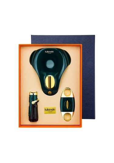 Lubinski Yeni Stil Üçlü Yeşil-gold Puro Seti