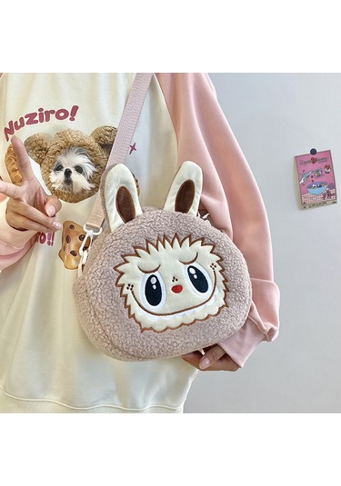 Snapbuy Labubu Tasarımlı Peluş Çapraz Çanta Açık Mor