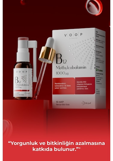 Voop Vitamin B12 Methylcobalamin Sprey Damla 10 ML