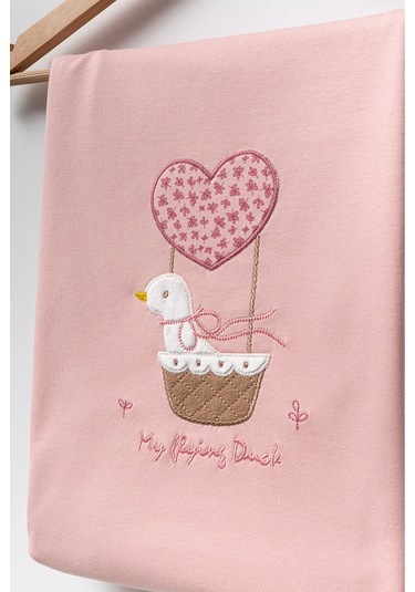 Sevimli Sepetteki Ördek Desenli 10 Parça Kutulu Yenidoğan Hastane Çıkışı Zıbın Seti Pembe