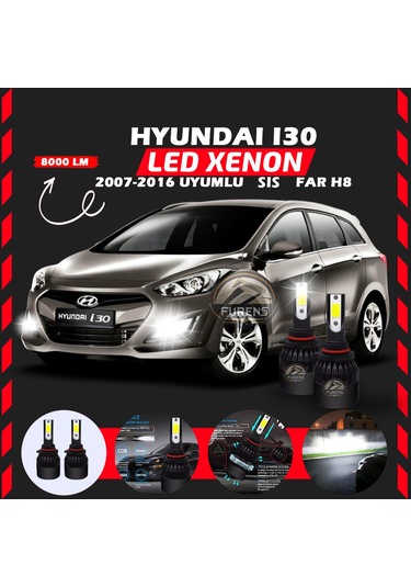 Hyundai İ30 2007-2016 Sis Farı Uyumlu Şimşek Etkili Led Xenon Light Seriess H8