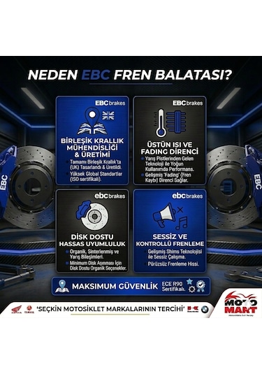 Yamaha Wr 125 Arka Fren Balatası Ebc-karbon-t01987