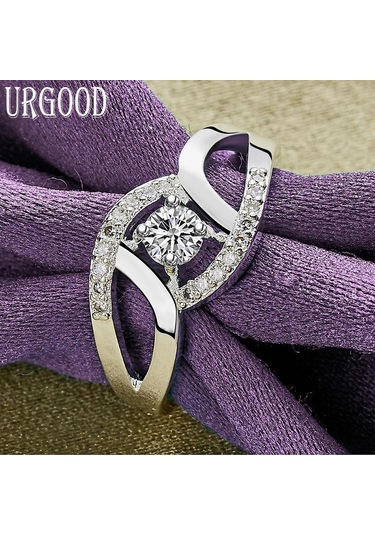 925 Ayar Gümüş Aaa Zirkon Yüzük Hediye Charm Düğün Takı 9