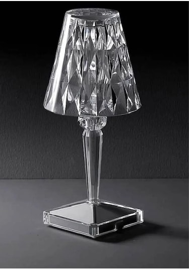 Dekoratif Ledli Usb Şarjlı Dokunmatik Kristal Led Masa Abajur Rgb Şeffaf