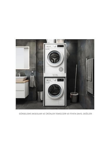 Aqua Bagno Voca Smartbox Çamaşır Ve Kurutma Makinesi Dolabı -çekmeceli Beyaz