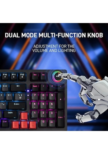 Rgb 96 Tuşlu Gaming Klavye 20 Işık Modu Ayarlanabilir Parlaklık Blue Switch Uzun Ömürlü