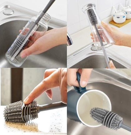 Uzun Saplı Silikon Biberon Ve Kavanoz Yıkama Fırçası 5224 Çok Renkli