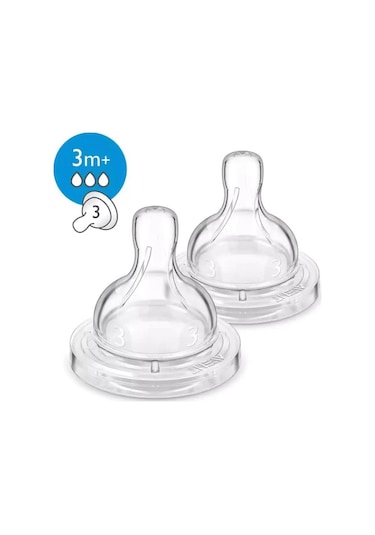 Philips Avent SCF633/27 2'Li Biberon Emziği 3 Delik 3 Ay+