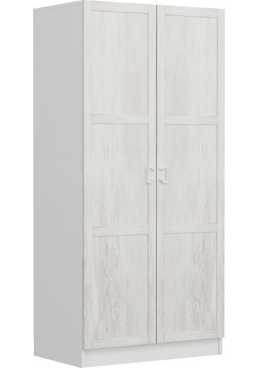 Minar Kale Country 2 Kapak Zincir Dolap -eskitme Beyaz 210cm Beyaz