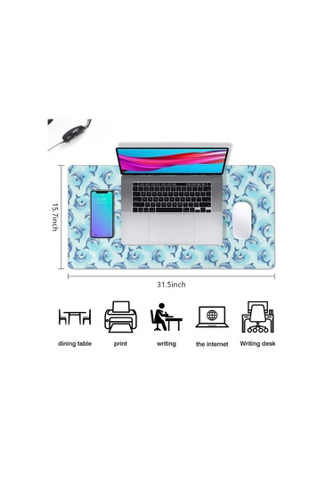Dolphin Büyük Oyun Mouse Pad 31.5x15.7 Inch,masaüstü, Dizüstü Ve Kablosuz Fare İçin-a19