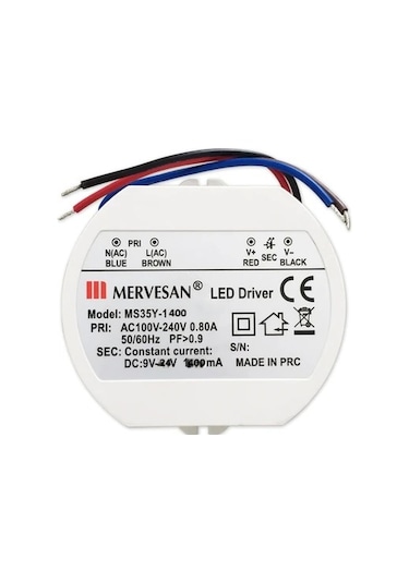Mervesan-9-24 Vdc 1400ma 35w Sabit Akım Dairesel Led Driver-ms-35y-1400