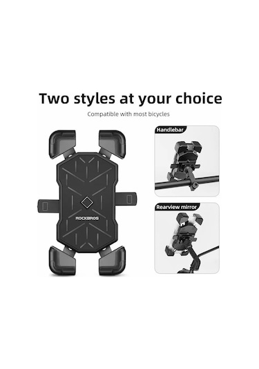 Jokmae Hw-117 E-bisiklet Telefon Tutucu Motosiklet Bisikleti 4,5"-7,2" Cihazlar İçin Hızlı Açılır Telefon Braketi - Gri / Kök Gri Çok Renkli