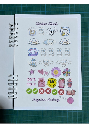 Cinnamoroll Kabartma Efektli 50 Sayfa Defter Bonus Stickerlı