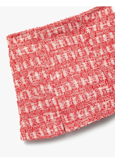 Koton Doku Beli Lastikli Tüvit Şort Etek Kırmızı Desenli 6wkg40095ak Kırmızı Desenli