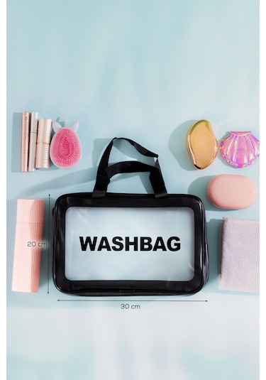 Porsima 3142 2li Şeffaf Seyahat Ve Makyaj Çantası Su Geçirmez Organizer Washbag