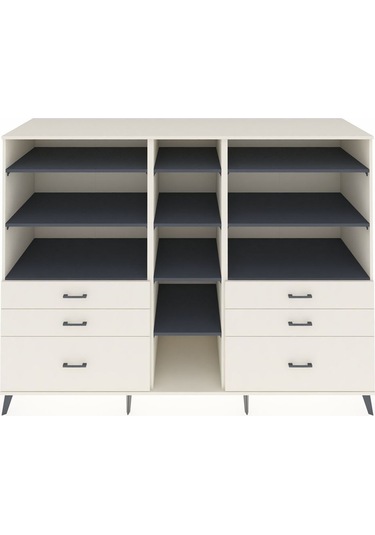 Kronos Dolap 10 Raflı 6 Çekmeceli 220x59x163 Aytaşı-antrasit/ayt Aytaşı-antrasit/aytaşı