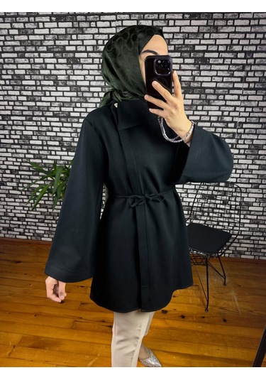 Nurivastore Dora Ceket Bağlama Detaylı Siyah