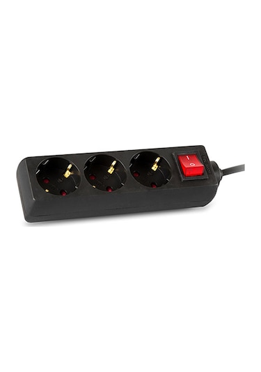 S-Link SPG8-3-30 3'lü Akım Korumalı Priz 3 Metre Siyah