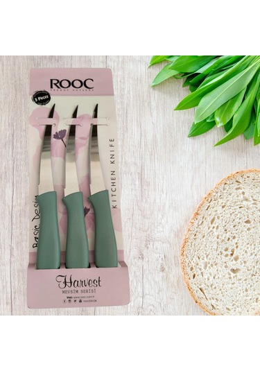 Ro Oc Harvest Yeşil Dilimleme Bıçağı Seti 3 Parça Yeşil