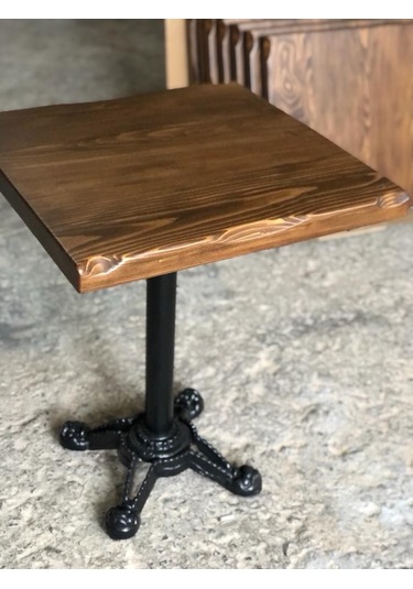 Bintaşmobilya Ceviz Renk Kütük Cafe Masası Imalatı Istanbul 60X60.Cm