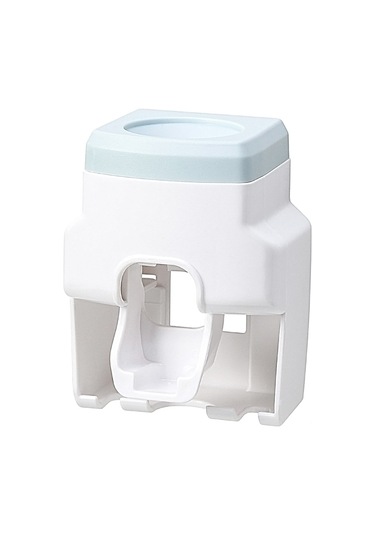 Teltree Otomatik Diş Macunu Dispanseri - 2'li Diş Fırçası Askılı, Vakum Teknolojili, Duvar Hijyenik Beyaz