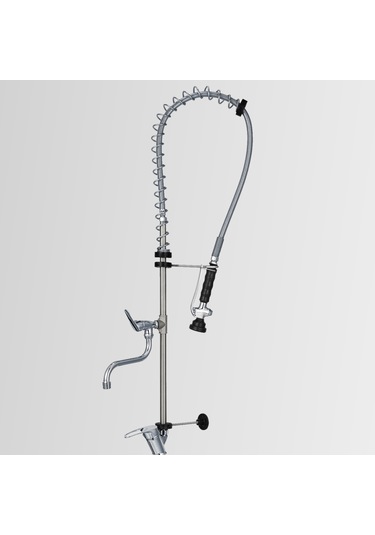 Tezgaha Monte Ara Musluklu Ön Yıkama Duş Sprey Ünitesi Krom