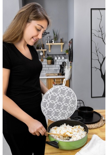 3 Adet Şık Ve Pratik Demlematik: Pilav Demleme Örtüsü , Tencere Kapağı Bonesigri Zincir