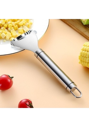 Mısır Soyucu - Pratik Ev Tipi Gümüş Renkli Mısır Ayıklama Aleti Gümüş