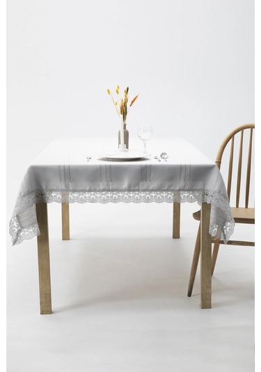 Defne Leke Tutmaz Masa Örtüsü 160x220 - Gri Gri