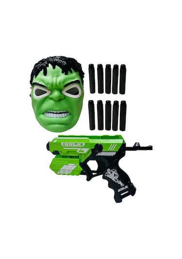 Avengers Hulk Maske Ve Sünger Dart Atan Nerf Tabanca 2'li Macera Seti