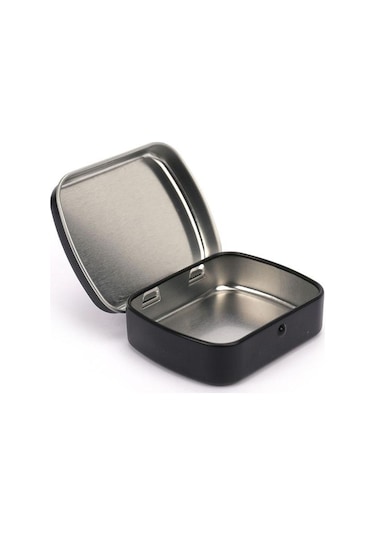 Siyah Hayatta Kalma Kiti Küçük Boş Metal Gümüş Siyah Çevirme Saklama Kutusu Kasa Anahtar Şeker