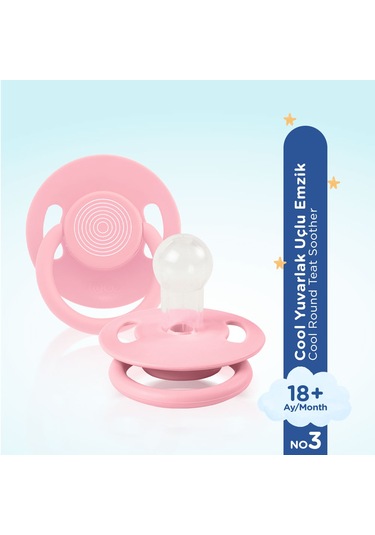 Wee Baby Cool Yuvarlak Uçlu Emzik No:3 Pembe 18+ Ay