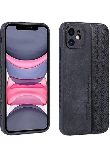 İphone 11 Azns 3d Kabartmalı Deri Dokulu Telefon Kılıfı Çok Renkli