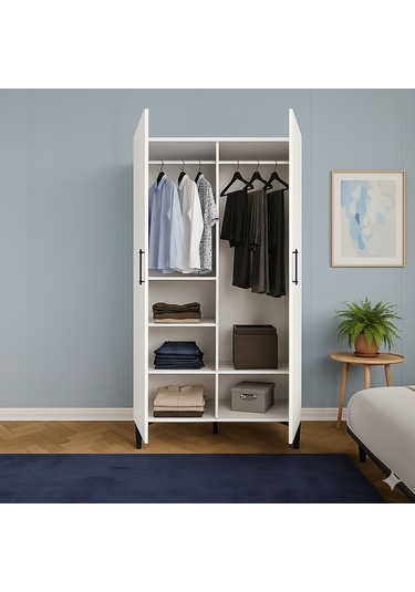 Mukotoys Minimalist 2 Kapaklı Elbise Dolabı Mdf 200 X 80 X 45