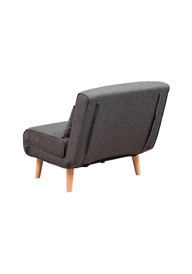 Folde 80 Tekli Yataklı Katlanır Koltuk Keten Koyu Gri Koyu Gri