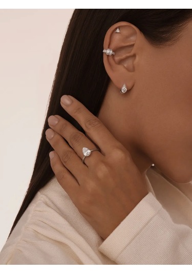 Miestilo 925 Ayar Gümüş Kulak Kıkırdağı Pirsingle 126963972 Beyaz