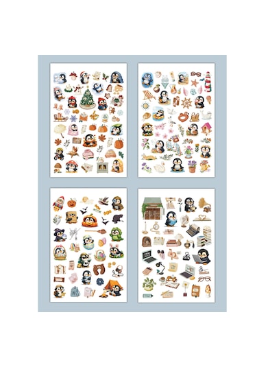 Mood Penguen Sticker Defteri Bullet Journal, Planner Nihilist Penguen Sticker Defteri