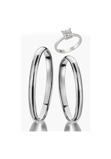 2 Mm Bombeli Süper Ince Gümüş Alyans Çifti Söz Yüzükleri Wr85