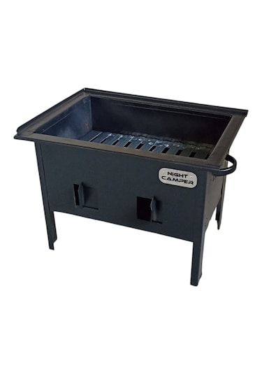 Mangal Havalandırma Ayarlı Mangal Kömürlü Mangal Büyük Boy Siyah