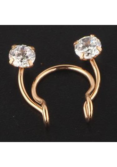 Suntek Paslanmaz Çelik Burun Halkası 8mm Döngü Altın-gül Altın