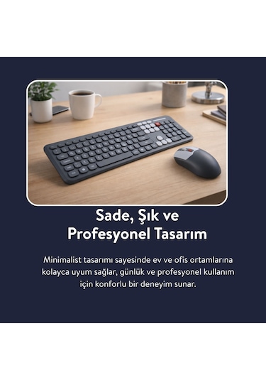 Soft Touch Kablosuz Klavye Mouse Set Gri + Beyaz Renk Smk-687 Diğer