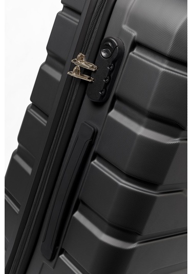 Unisex 4 Tekerli Kilitli Orta Boy Valiz Bavul Siyah