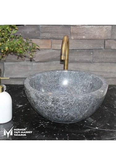 Gri Mermer Mini Çanak Lavabo