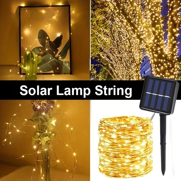 Trendooze Güneş Enerjili Led Bahçe Aydınlatma 8 Mod 100 Led 472 İnç Dekor, Mavi Renk Versiyon