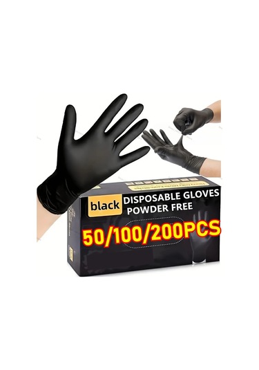 Eldiven Tek Kullanımlık Nitril Siyah Xl Lateks Eldiven Pvc