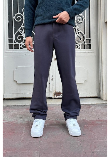Flaw Basic Regular Gabardin Pantolon Füme Füme
