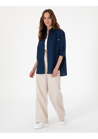 Pierre Cardin Kadın Lacivert Gömlek Desenli 50313596-vr033 Lacivert