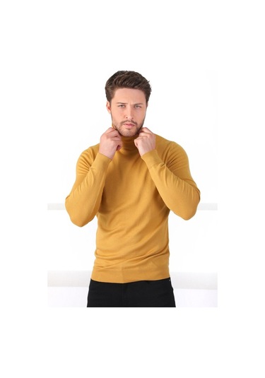 Ferraro K.Sarı Balıkçı Yaka Pamuk Kazak Sarı