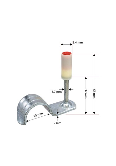 Red Hit Mx004 25mm Boru Sabitleme Kelepçeli Barutlu Çivi 80 Li Paket
