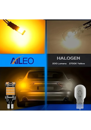 Xuweiwei 4 Adet Aıleo T15 W16w Led 921 912 T16 902 Ampul 45 Adet 4014smd Araba Geri Vites Işıkları Sarı Beyaz 12v Beyaz
